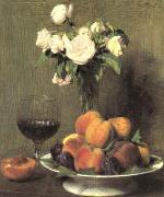 Henri Fantin-Latour Still Life with Roses and Wine  6 China oil painting reproduction